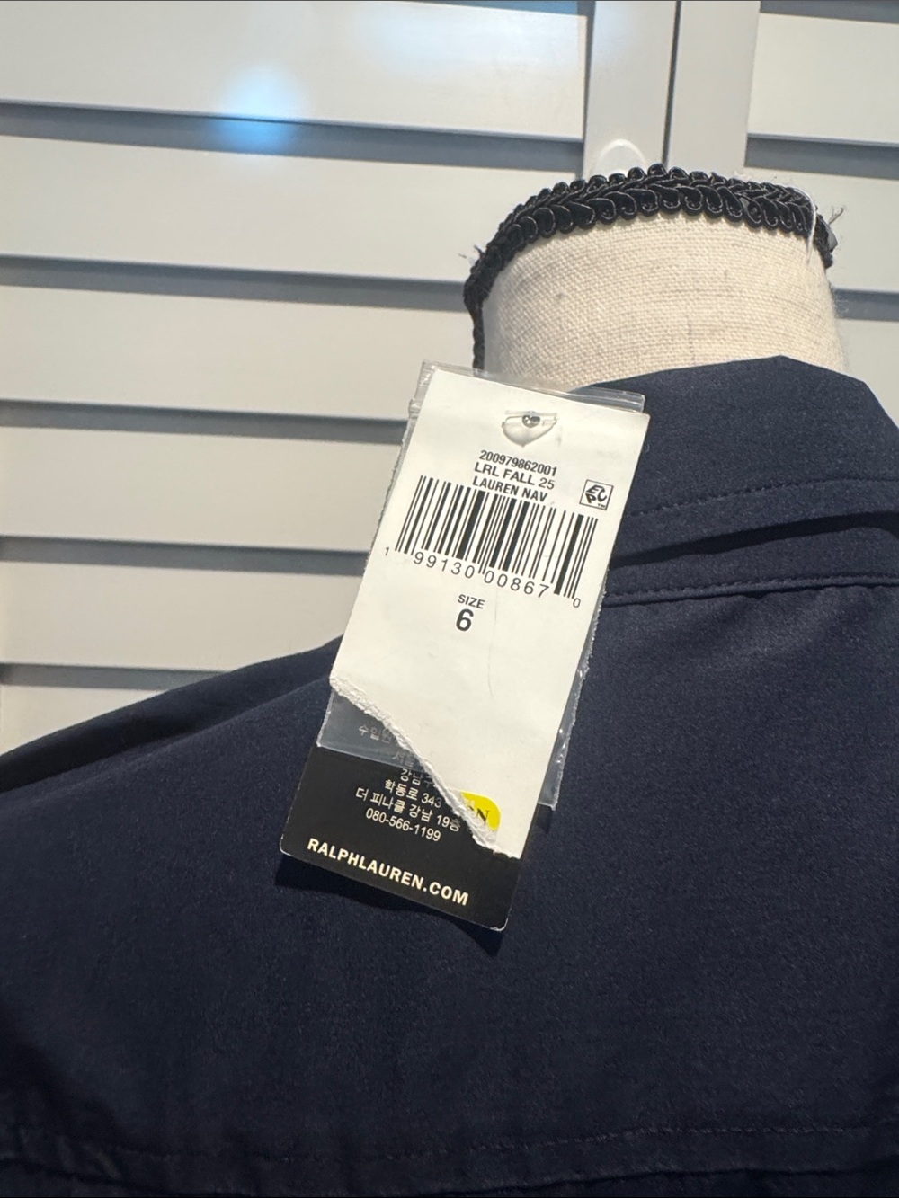 Lauren Ralph Lauren Navy Button-Front Shirt Dress with Tie Waist - Picture 7 of 14